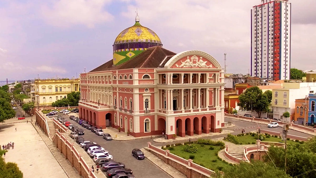 Das Amazonas-Theater Die Hauptpostkarte der Stadt Manaus